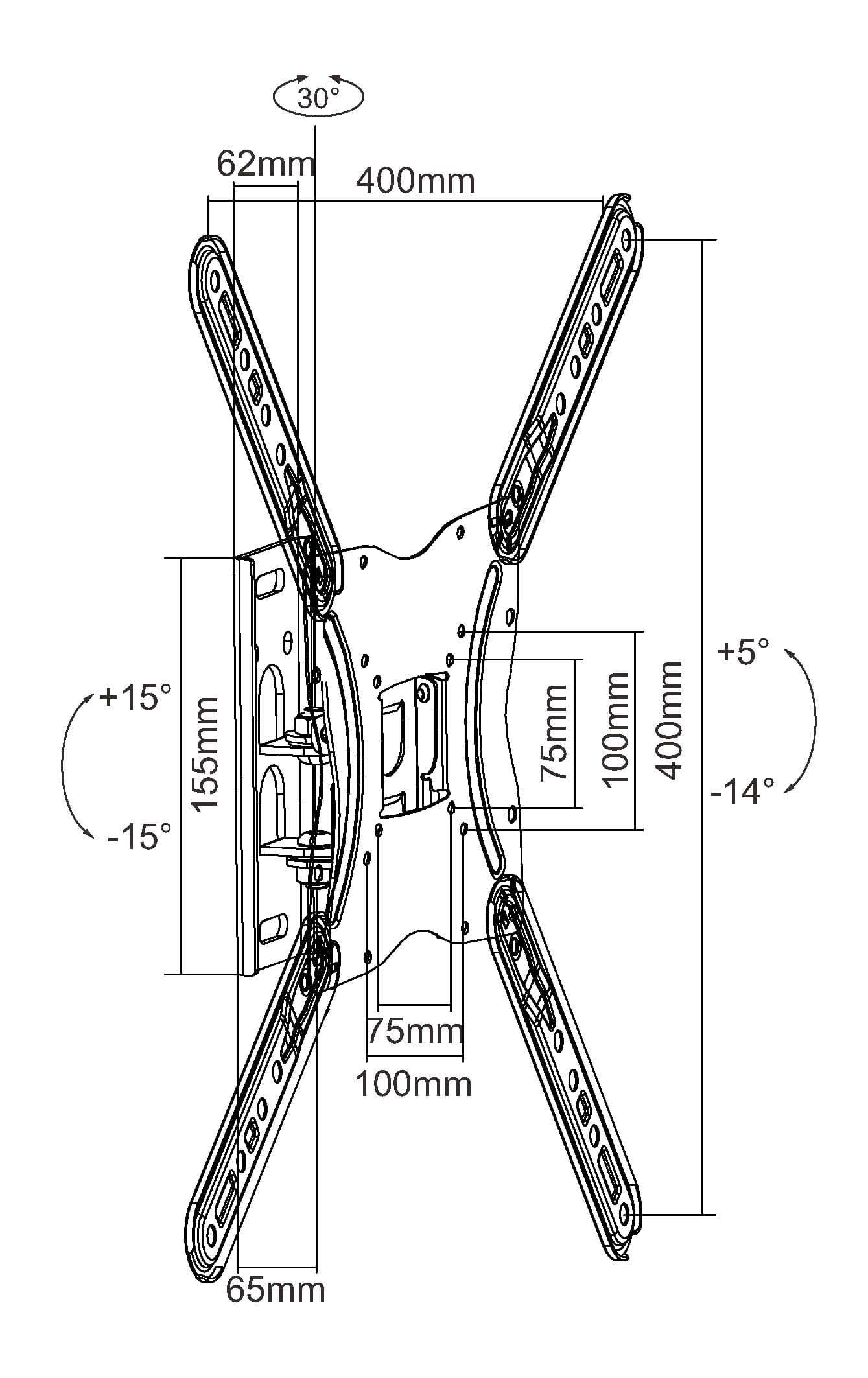Equip Suporte de parede para TV articulado de 23"-55”, miniatura 5