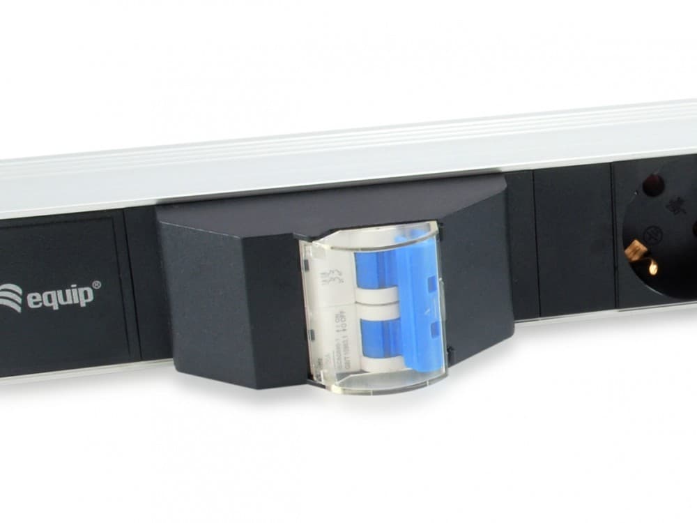EQUIP REGUA 19" 6 TOMADAS SCHUKO C/DISJUNTOR CABO 1.8M, miniatura 4