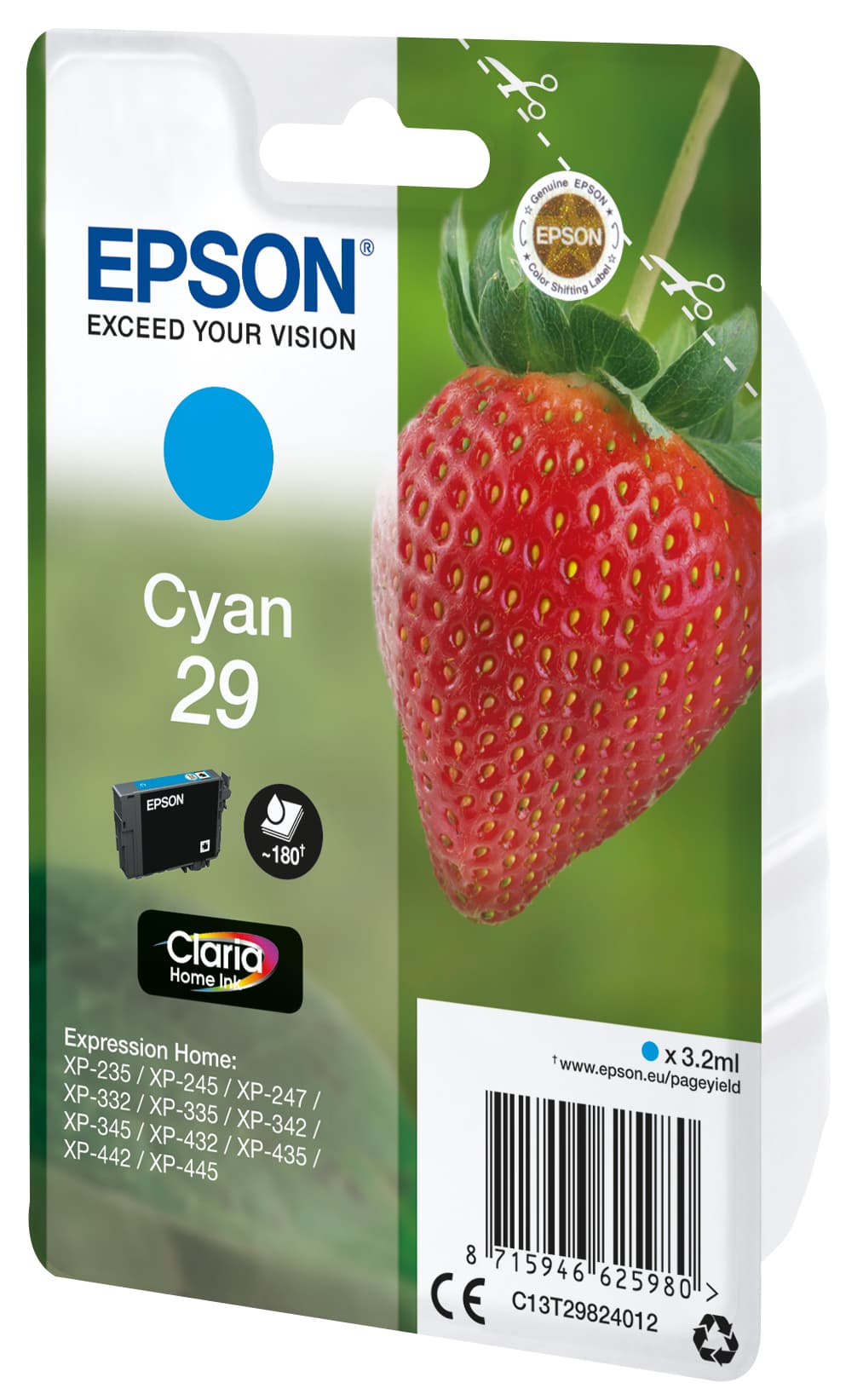 Epson Strawberry Singlepack Cyan 29 Claria Home Ink, miniatura 7