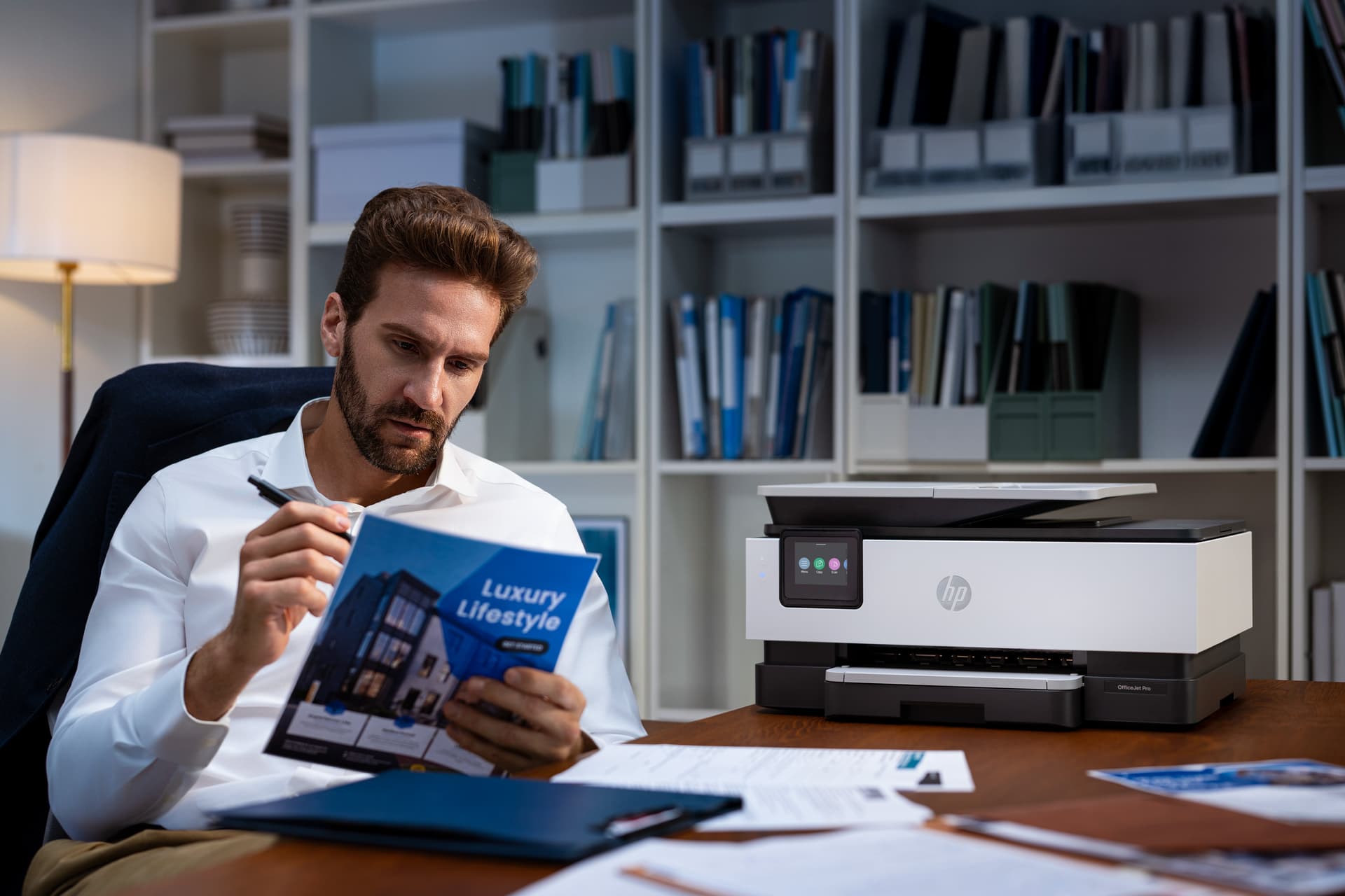 HP OfficeJet Pro Sem fios Cor Impressora, Instant Ink; Impressão frente e verso, miniatura 8