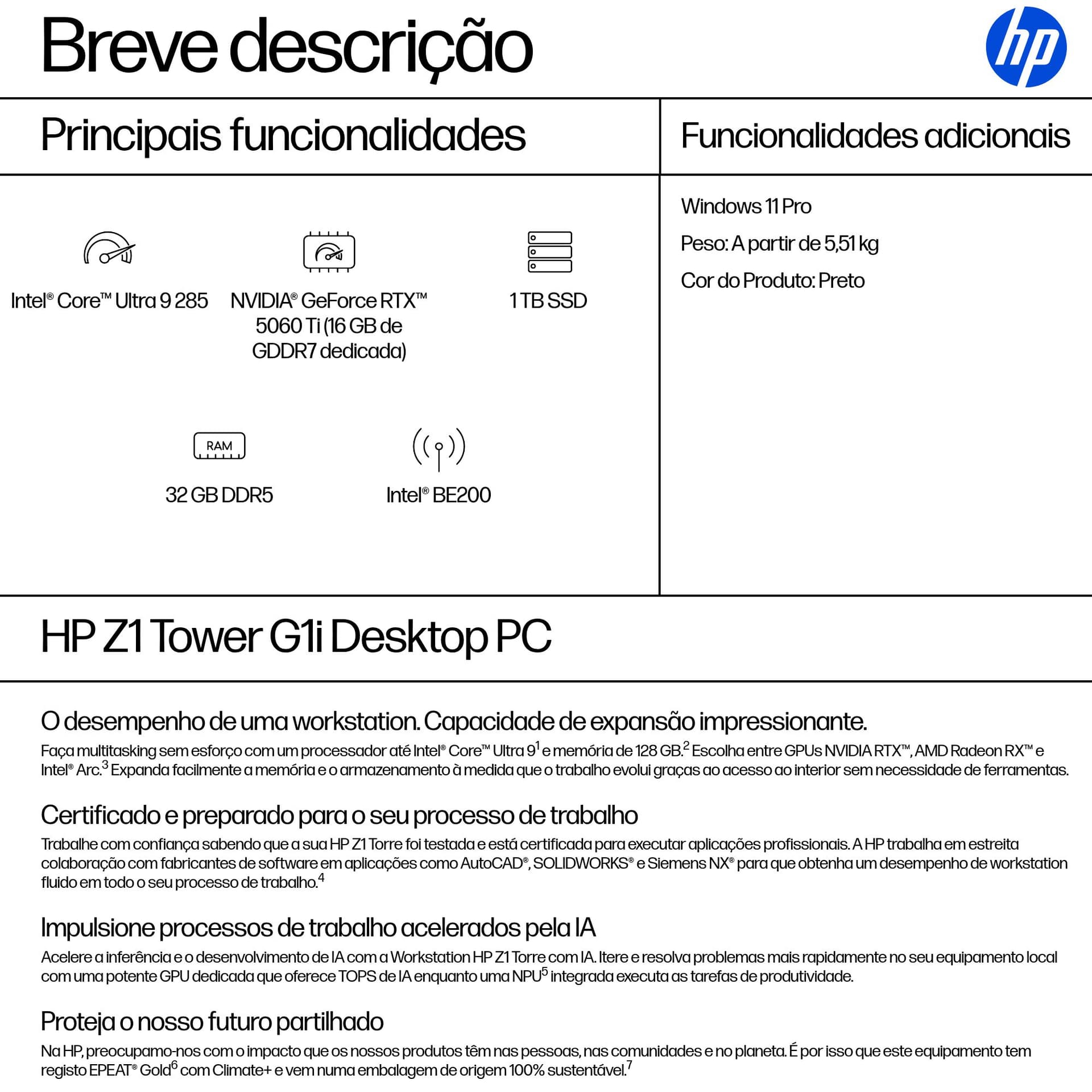 HP Z1 Tower G1i Desktop PC, miniatura 3
