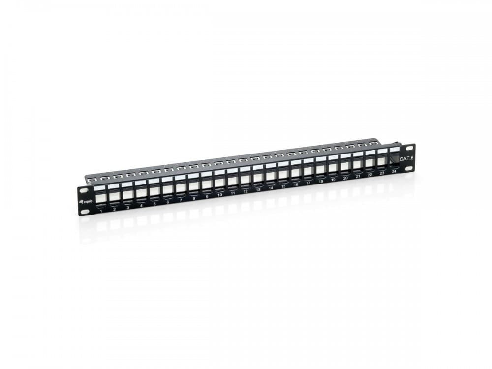 EQUIP PATCH PANEL 24PORT 19" 1U UNSHIELDED PRETO, miniatura 2