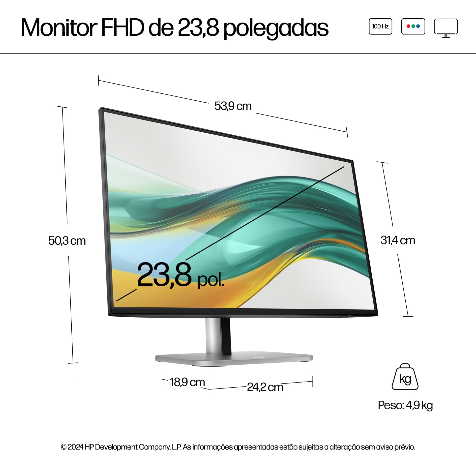 HP Series 5 Monitor FHD Série 5 Pro de 23,8 polegadas - 524pf, miniatura 4