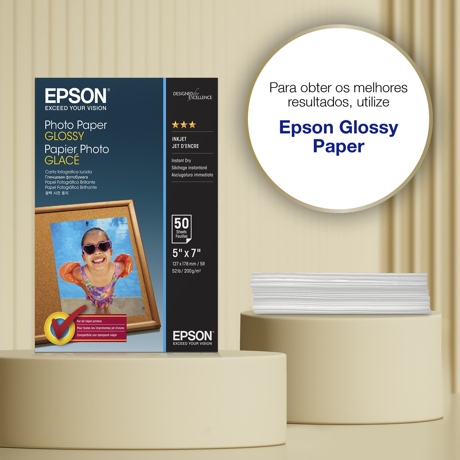 Epson Glossy Photo Paper (130 x 180 mm), 200 g/m2, 50 folhas, miniatura 2