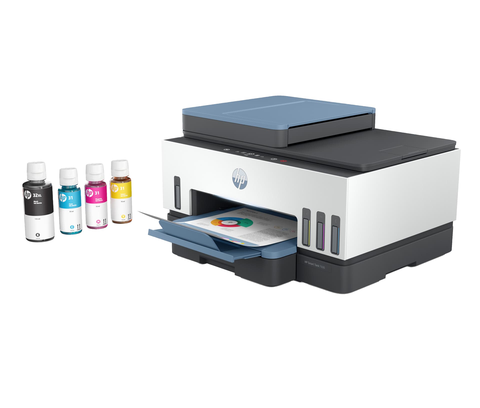 HP Smart Tank 7606 Sem fios All-in-One Cor Impressora, Impressão frente e verso; Copiadora, scanner, miniatura 6
