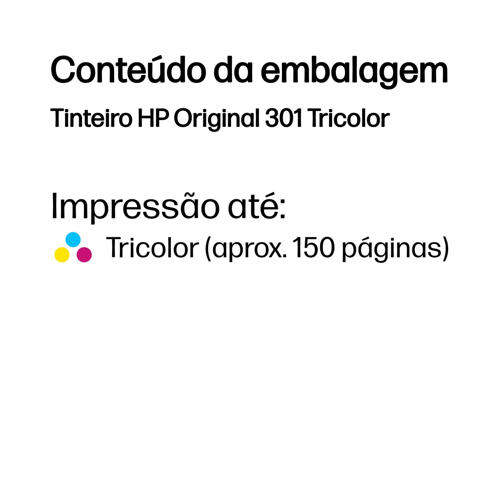 HP Tinteiro Original 301 Tricolor, miniatura 3