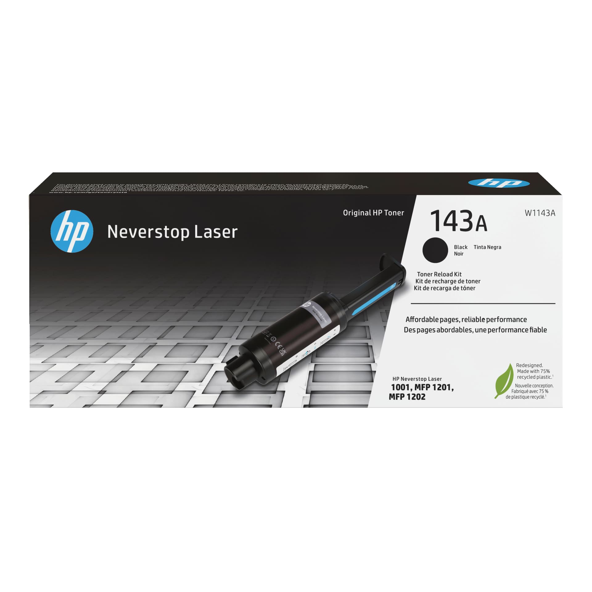 HP Kit de recarga de toner Neverstop Laser Original 143A Preto, miniatura 1