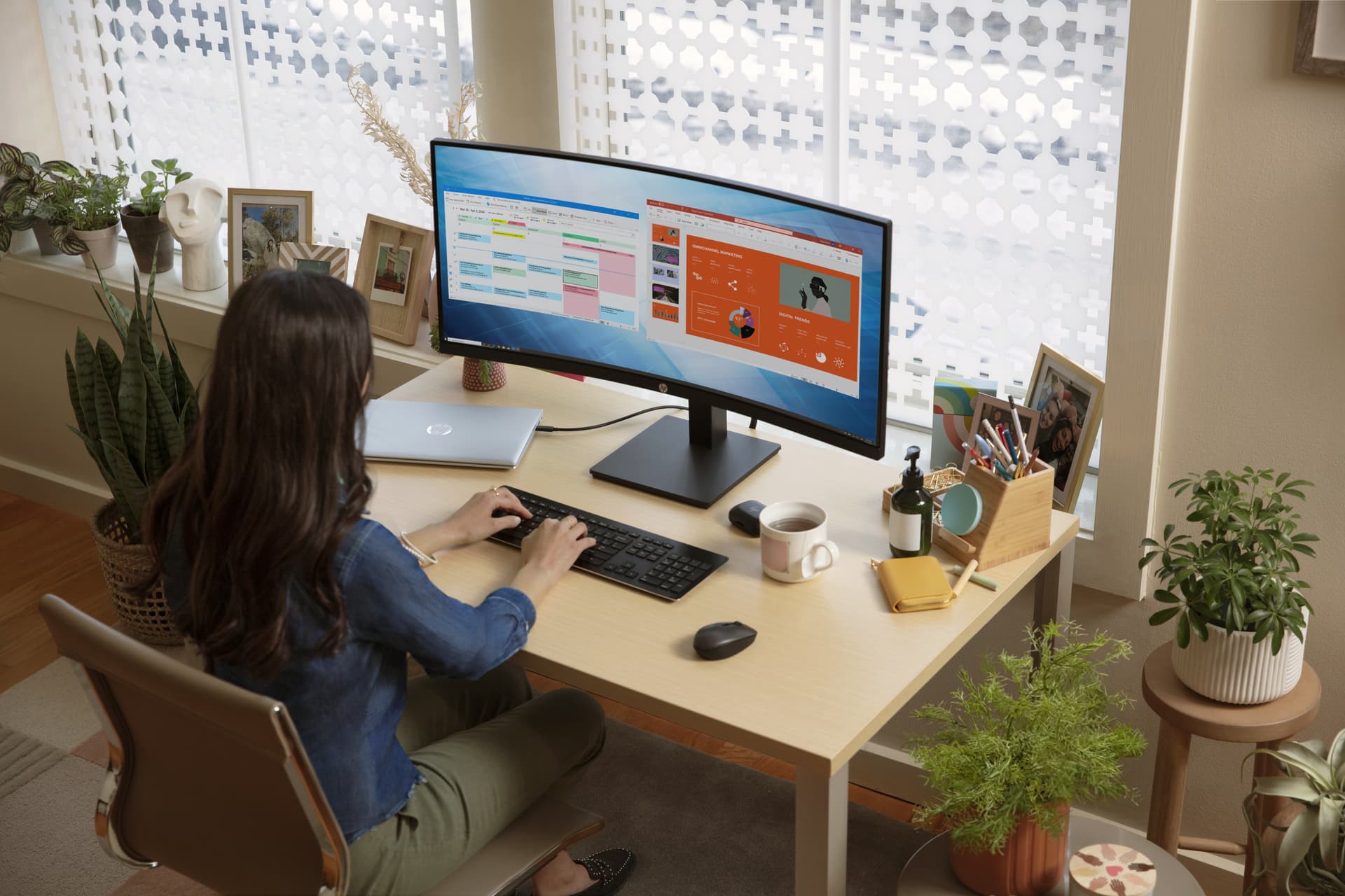 HP Monitor curvo WQHD P34hc G4 com USB-C, miniatura 5