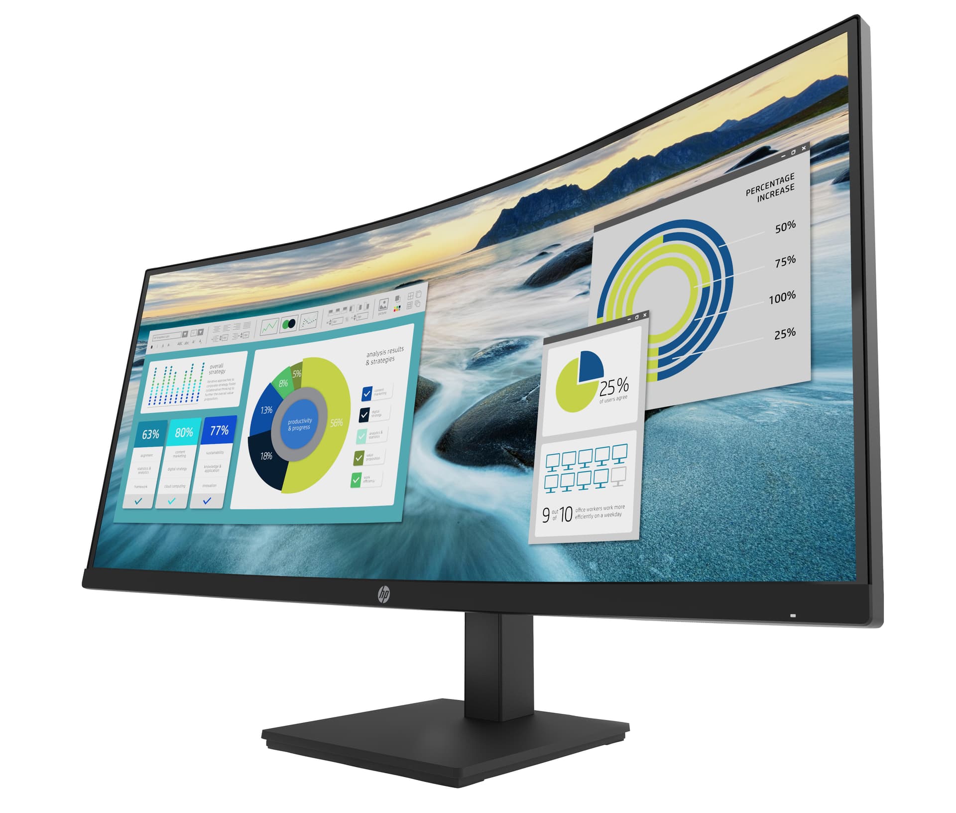 HP Monitor curvo WQHD P34hc G4 com USB-C, miniatura 6