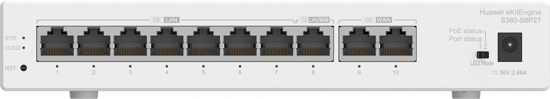HUAWEI GATEWAY S380-S8P2T GIGABIT ETHERNET (10/100/1000) POE, miniatura 1