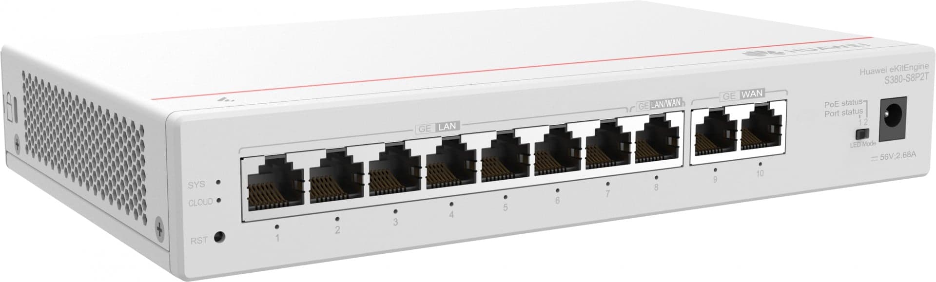 HUAWEI GATEWAY S380-S8P2T GIGABIT ETHERNET (10/100/1000) POE, miniatura 2