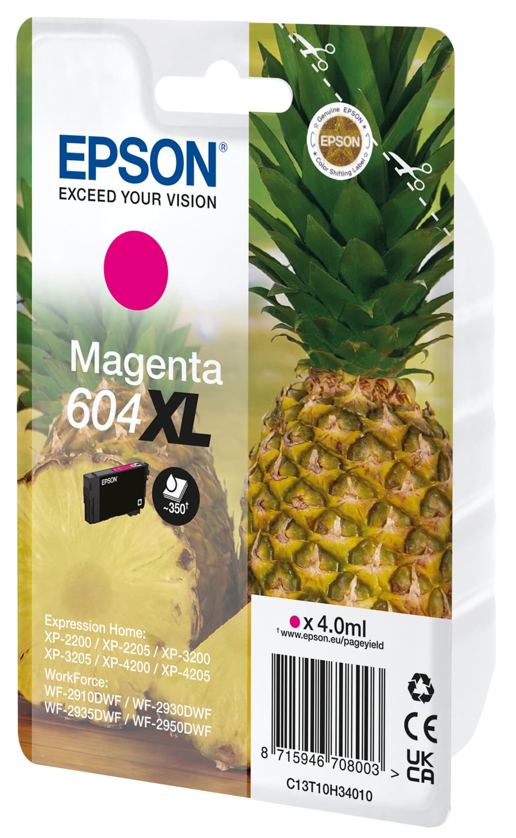 Epson 604XL Singlepack - 4 ml - XL - magenta - original - blister com RF/alarme acústico - tinteiro - para Expression Home XP-2200, 2205, 3200, 3205, 4200, 4205, WorkForce WF-2910, 2930, 2935, 2950