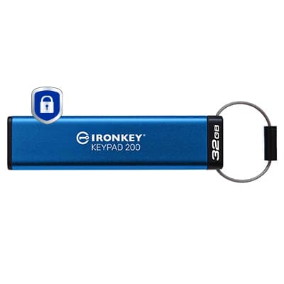 Kingston IronKey Keypad 200 - Drive flash USB - encriptado - FIPS 140-3 Level 3 - 32 GB - USB 3.2 Gen 1