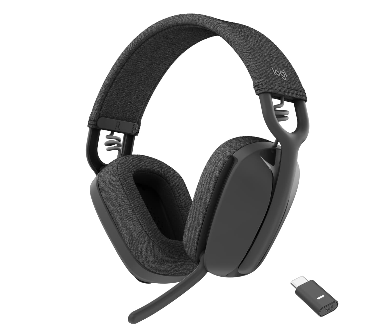 Logitech Zone Vibe Wireless - Auscultadores - tamanho completo - bluetooth - sem fios - USB-C através de adaptador de Bluetooth - grafite - Otimizado pata UC