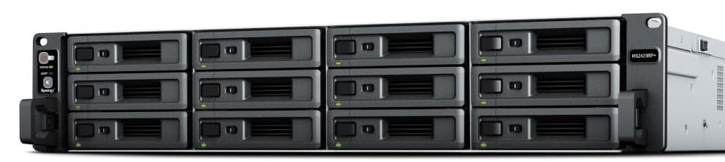 Synology RackStation RS2423+ - Servidor NAS - 12 baias - montável em bastidor - SATA 6Gb/s - RAID (expansão de disco rígido) JBOD, 0, 1, 5, 6, 10 - RAM 8 GB - Gigabit Ethernet / 10 Gigabit Ethernet - iSCSI assistência - 2U