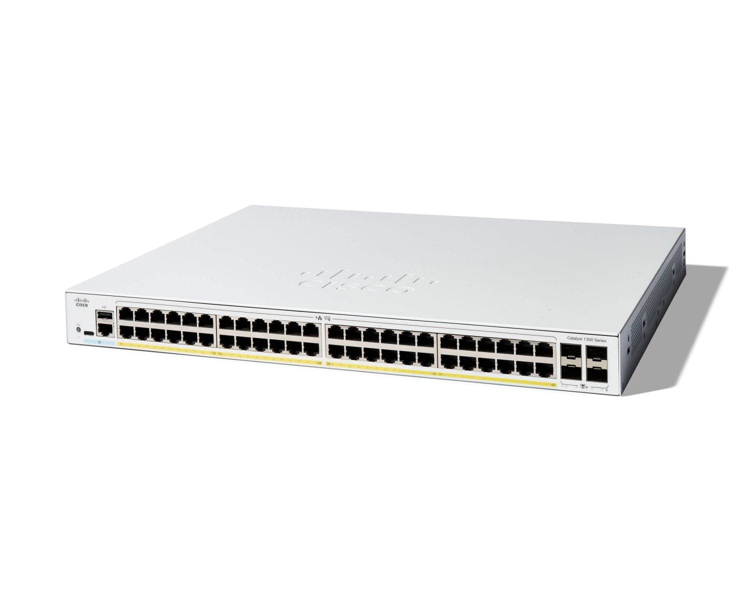 Cisco Catalyst 1300-48P-4X - Interruptor - L3 - Administrado - 48 x 10/100/1000 (PoE+) + 4 x 10 Gigabit SFP+ - montável em trilho - PoE+ (375 W)