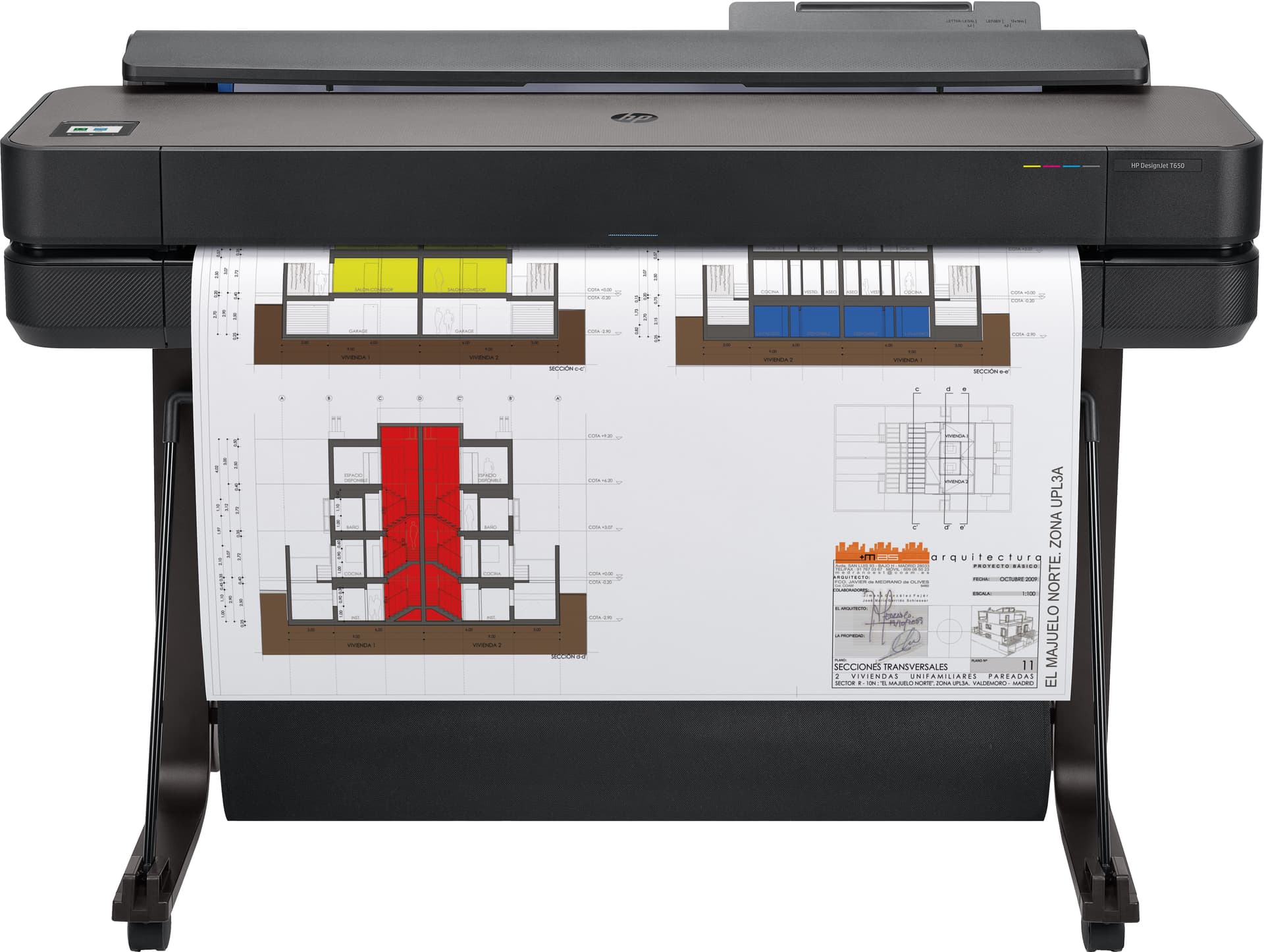 HP DesignJet T650 - 36" impressora de grande formato - a cores - jacto de tinta - A0, ANSI D, Rolo (91,4 cm x 45,7 m) - 2400 x 1200 ppp - até 0.42 min/ página (mono)/ até 0.42 min/ página (cor) - capacidade: 1 rolo - Gigabit LAN, USB 2.0, Wi-Fi(n)