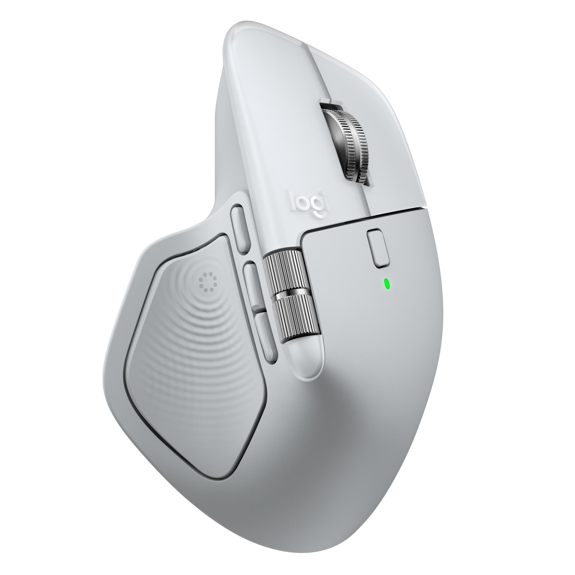 Logitech MX Master 4 for Mac - Rato - 8 botões - sem fios - Bluetooth, 2.4 GHz - receptor sem fio USB - prateado branco
