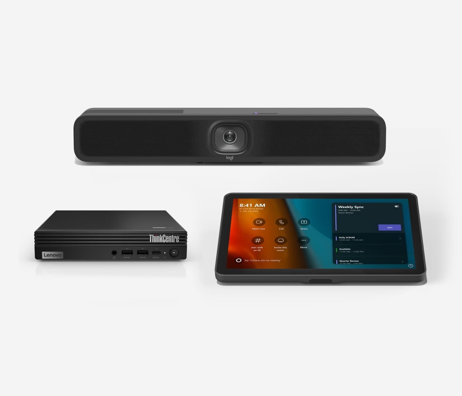 Logitech Entry-Level Small Room Solution for Microsoft Teams Rooms on Windows, Intel® Core™ i3, 25,7 cm (10.1"), 1280 x 800 pixels, 256 GB