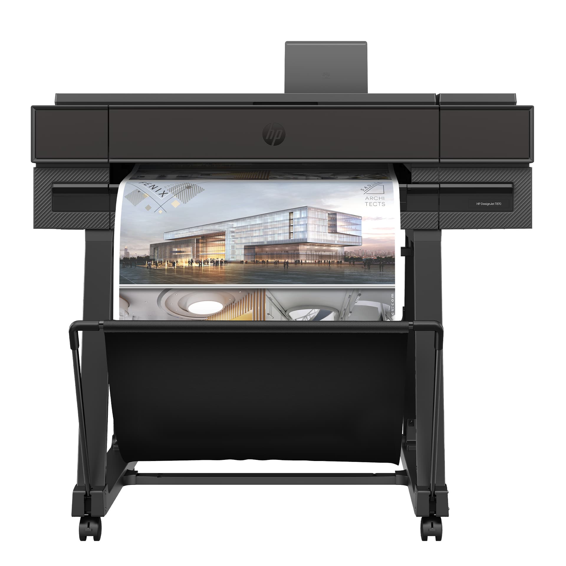 HP DesignJet T870 - 24" impressora de grande formato - a cores - jacto de tinta - Rolo A1 (61,0 cm x 91,4 m) - 2400 x 1200 ppp - até 0.35 min/ página (mono)/ até 0.35 min/ página (cor) - USB 2.0, Gigabit LAN, Wi-Fi(n) - cortador