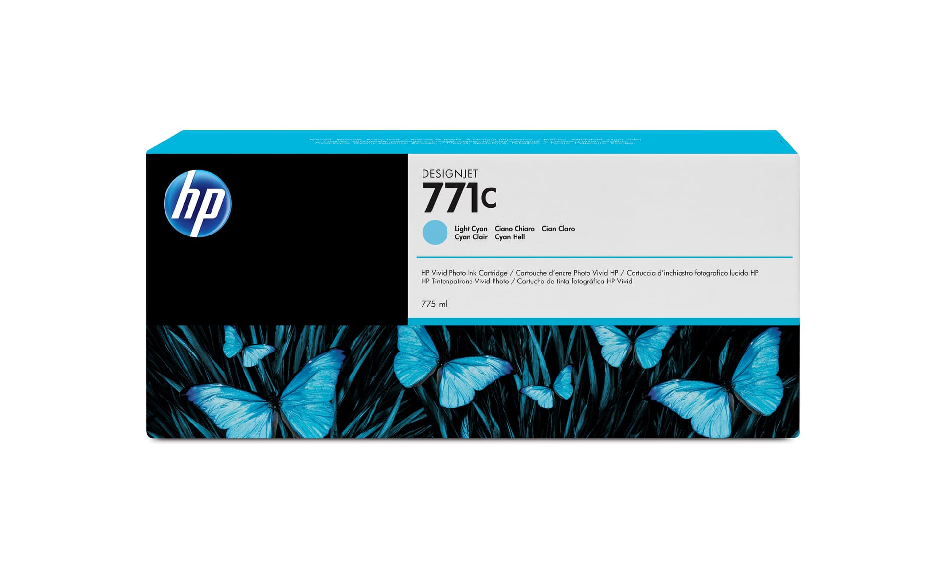 HP 771C - 775 ml - azul cyan claro - original - tinteiro - para DesignJet Z6200, Z6600, Z6610, Z6800, Z6810