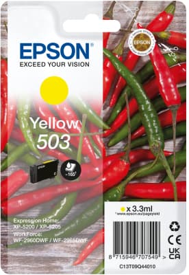 Epson 503 - 3.3 ml - amarelo - original - blister com RF/alarme acústico - tinteiro - para Expression Home XP-5200, XP-5205, WorkForce WF-2960DWF, WF-2965DWF