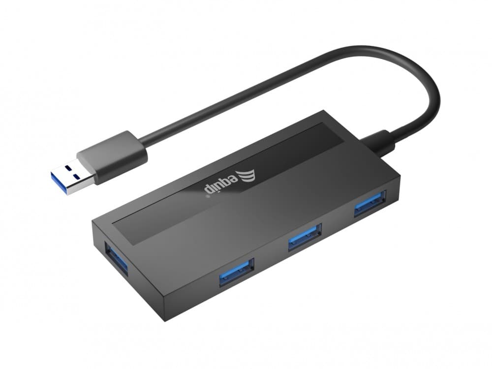 EQUIP LIFE HUB USB 3.0 4PORT C/ ADAPTADOR USB-C BLACK #CAMPANHA#
