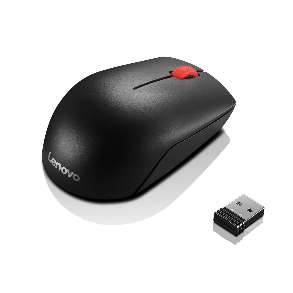 Lenovo Essential Compact - Rato - destros e canhotos - 3 botões - sem fios - 2.4 GHz - receptor sem fio USB - preto - OEM - para ThinkPad T16 Gen 4 21QN