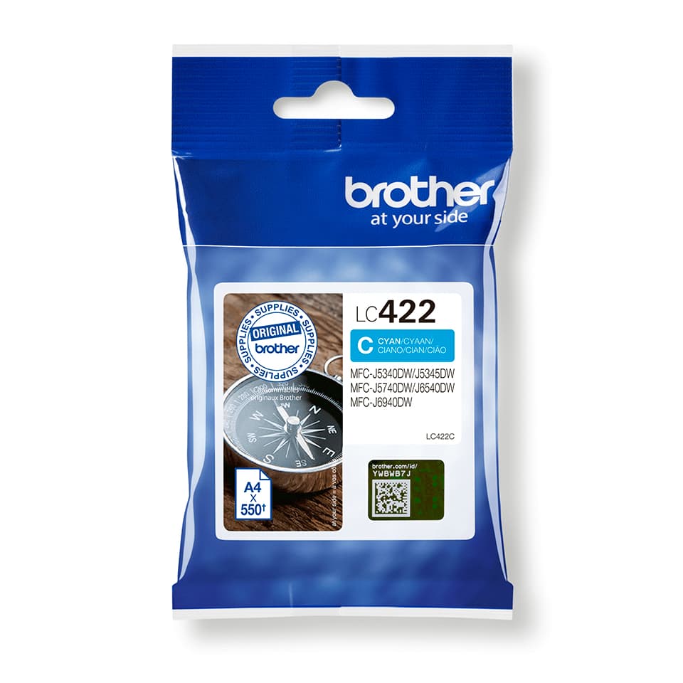BROTHER LC422C Ink Cartridge For BH19M/B Compatible with MFC-J5340DW MFC-J5740DW MFC-J6540DW MFC-J6940DW 550 pages