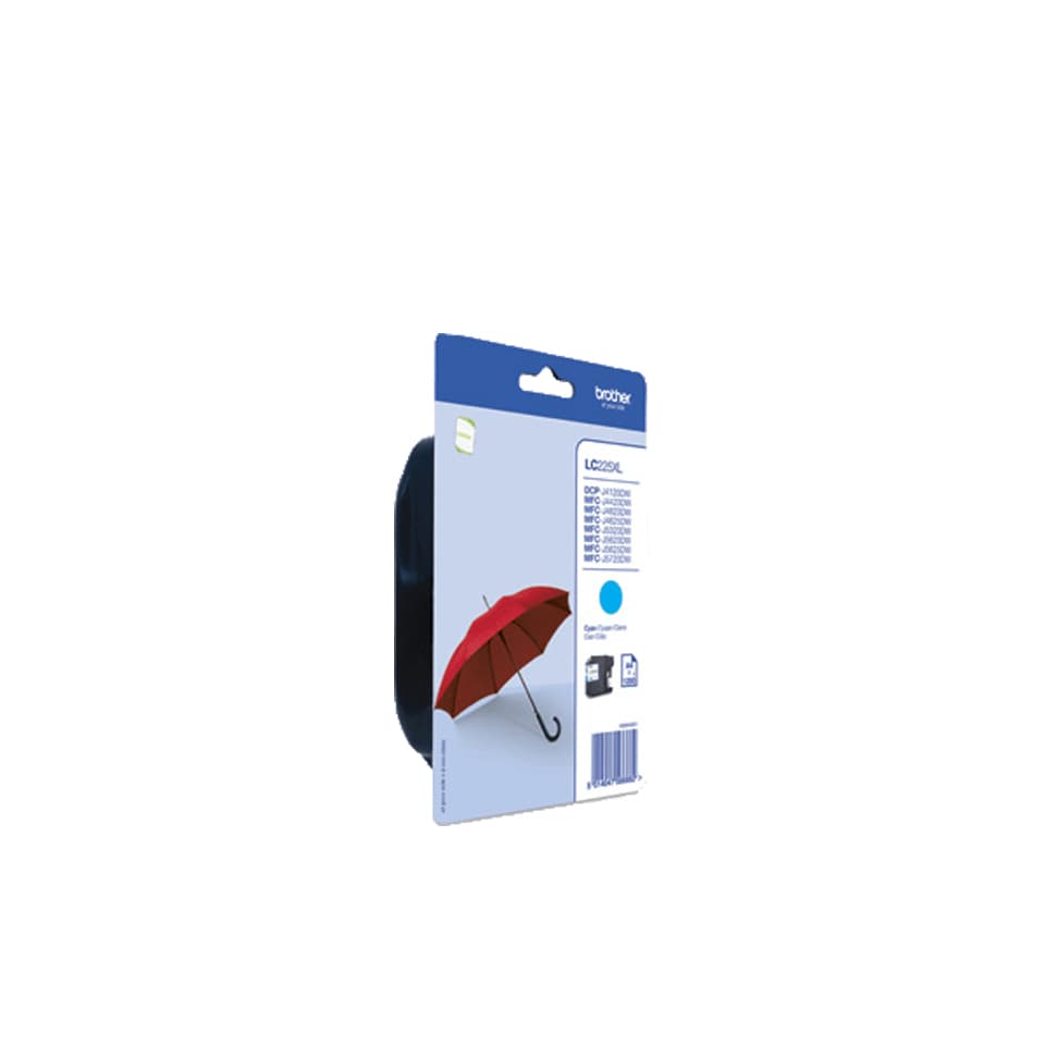 Brother LC225XLCBP - Alto Rendimento - azul cyan - original - blister - tinteiro - para Brother DCP-J4120DW, MFC-J4420DW, MFC-J5320DW, MFC-J5625DW