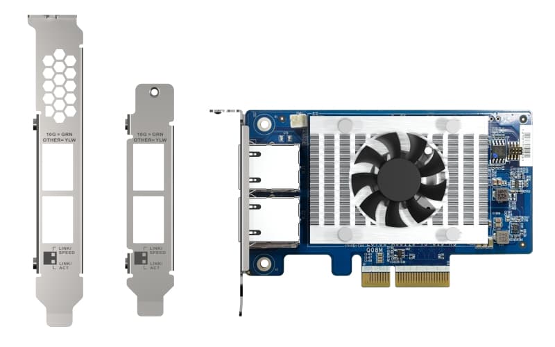 QNAP QXG-10G2T-X710 - Adaptador de rede - PCIe 3.0 x4 baixo perfil - 10Gb Ethernet x 2 - para QNAP QSW-1208-8C, QSW-M2108-2C