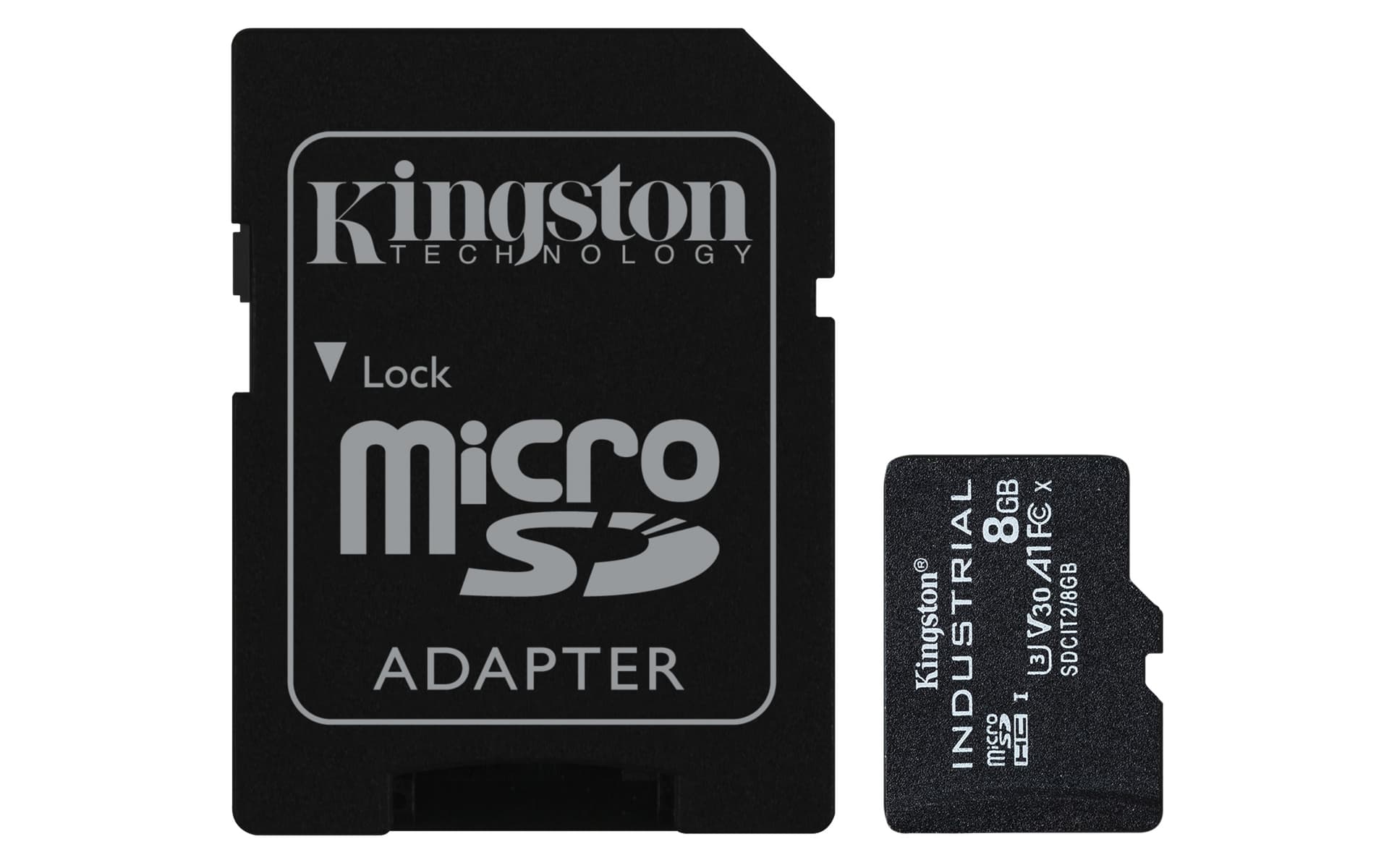 Kingston Industrial - Cartão de memória flash (adaptador microSDHC a SD Incluído) - 8 GB - A1 / Video Class V30 / UHS-I U3 / Class10 - microSDHC UHS-I
