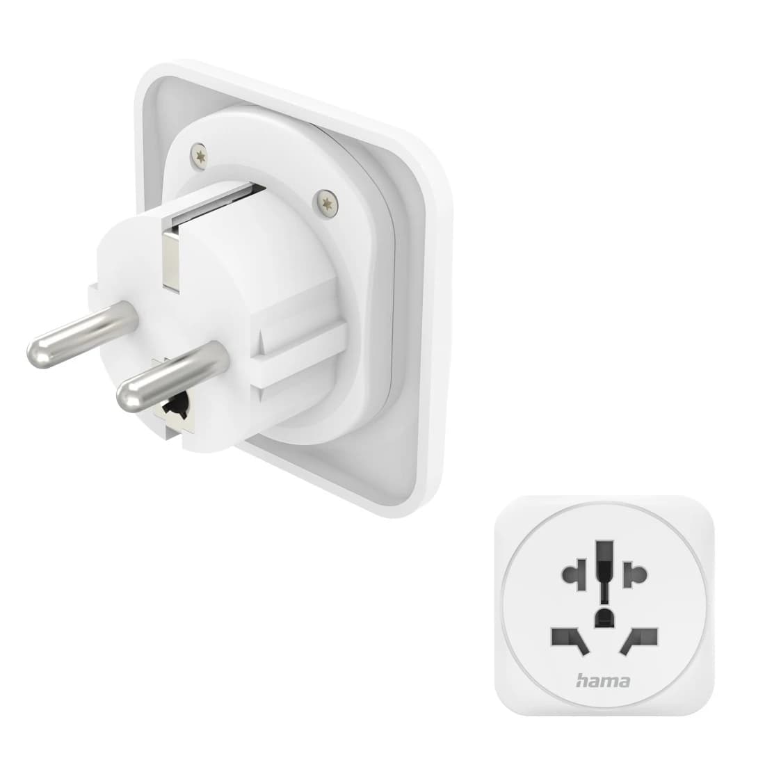 HAMA TRAVEL ADAPTER TYPE E AND F 3 PIN UNIVERSAL WORLD TO EUROPE WHITE