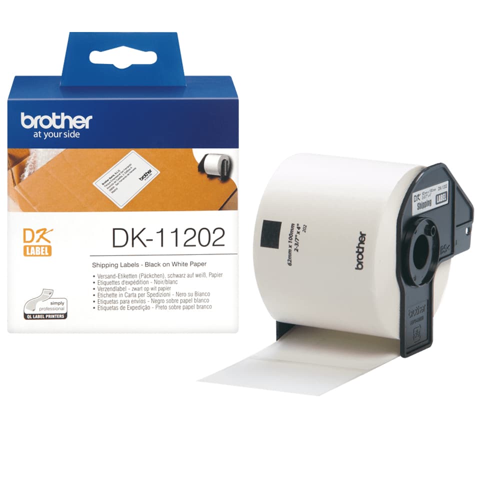 BROTHER DK11202 Brother szallitmanyozoi etikett 62x100mm, 300/tekercs