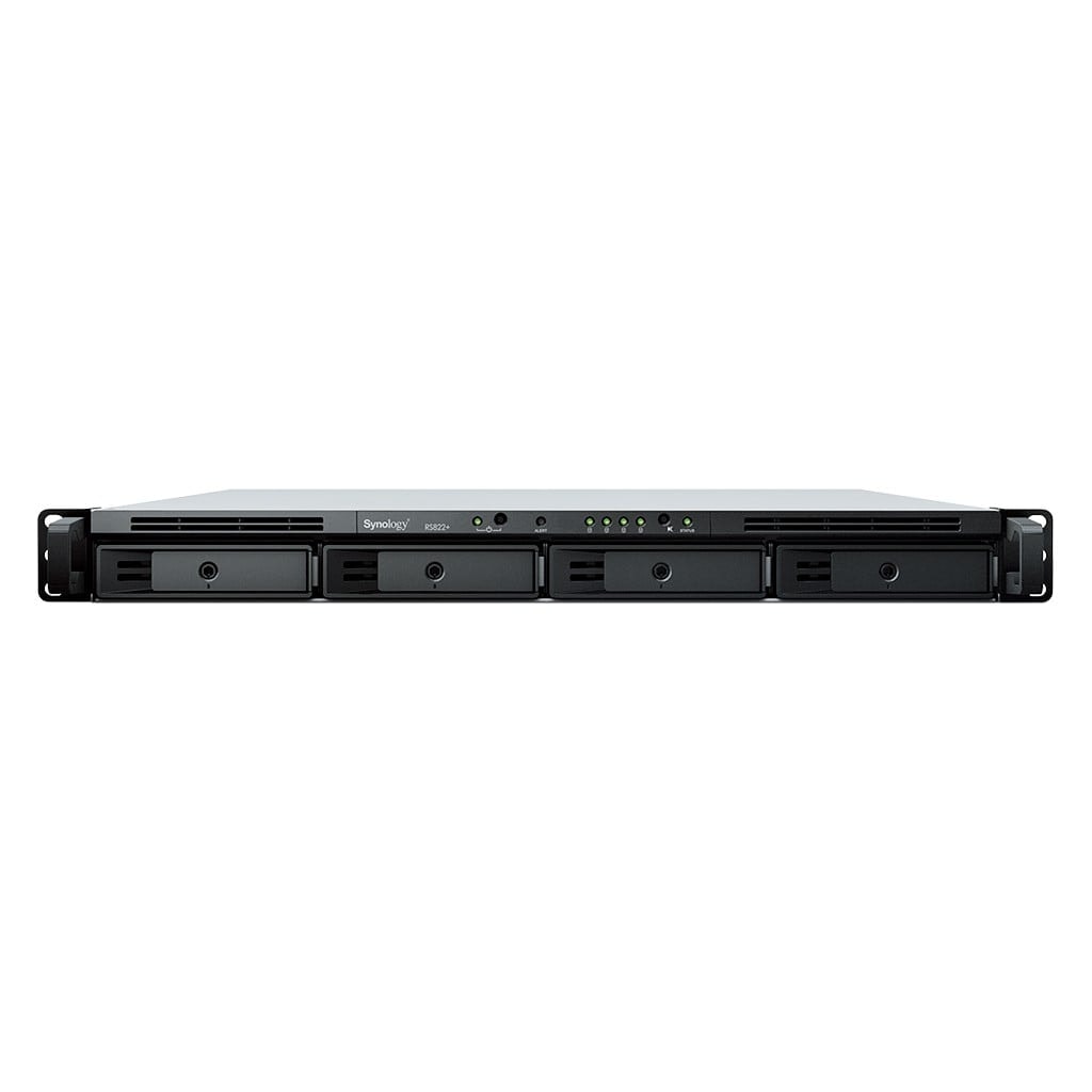 Synology RackStation RS822+ - Servidor NAS - 4 baias - montável em bastidor - SATA 6Gb/s - RAID (expansão de disco rígido) 0, 1, 5, 6, 10, JBOD - RAM 2 GB - Gigabit Ethernet - iSCSI assistência - 1U, imagem 1