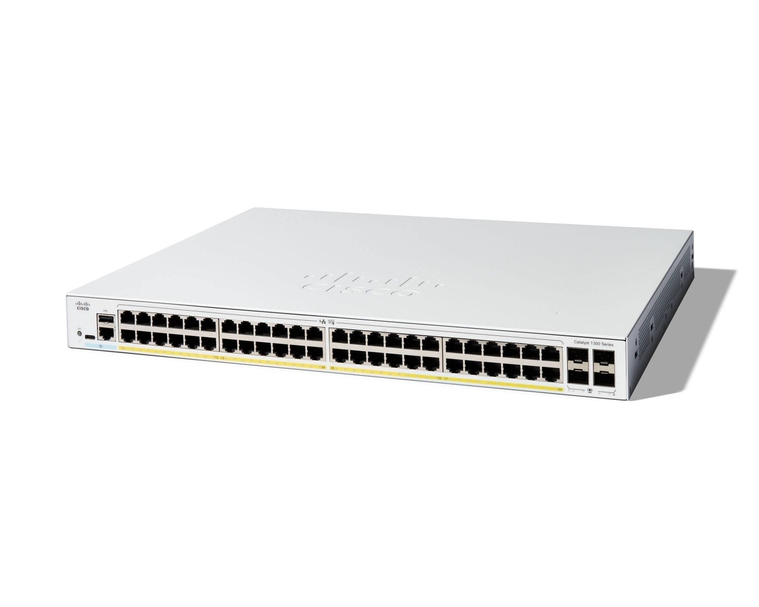 Cisco Catalyst 1300-48P-4G - Interruptor - L3 - Administrado - 48 x 10/100/1000 (PoE+) + 4 x Gigabit SFP - montável em trilho - PoE+ (375 W), imagem 1