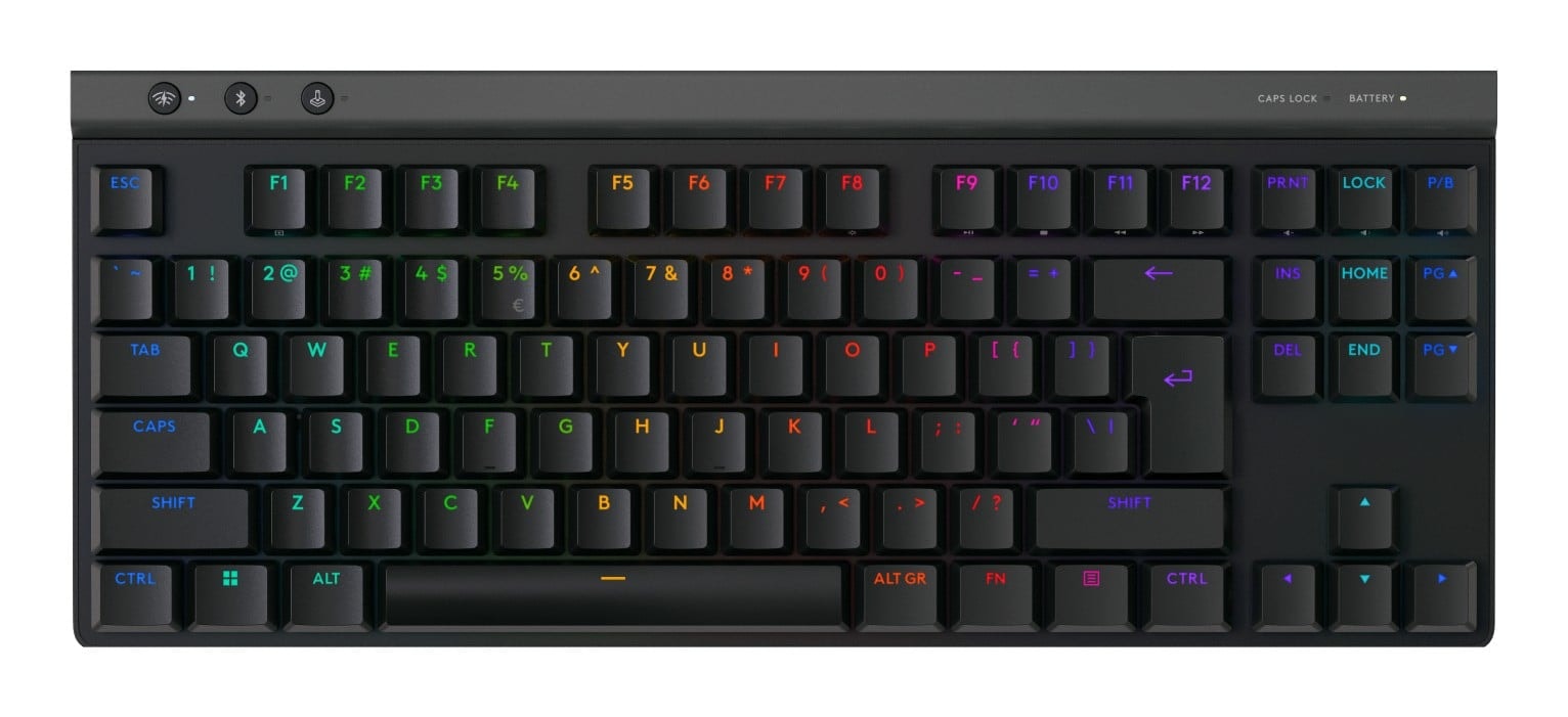 Logitech G G515 - Teclado - LIGHTSPEED - TKL - luz traseira - sem fios - 2.4 GHz, Bluetooth, USB - QWERTY - Padrão internacional americano - interruptor: GL Tactile - preto, imagem 1