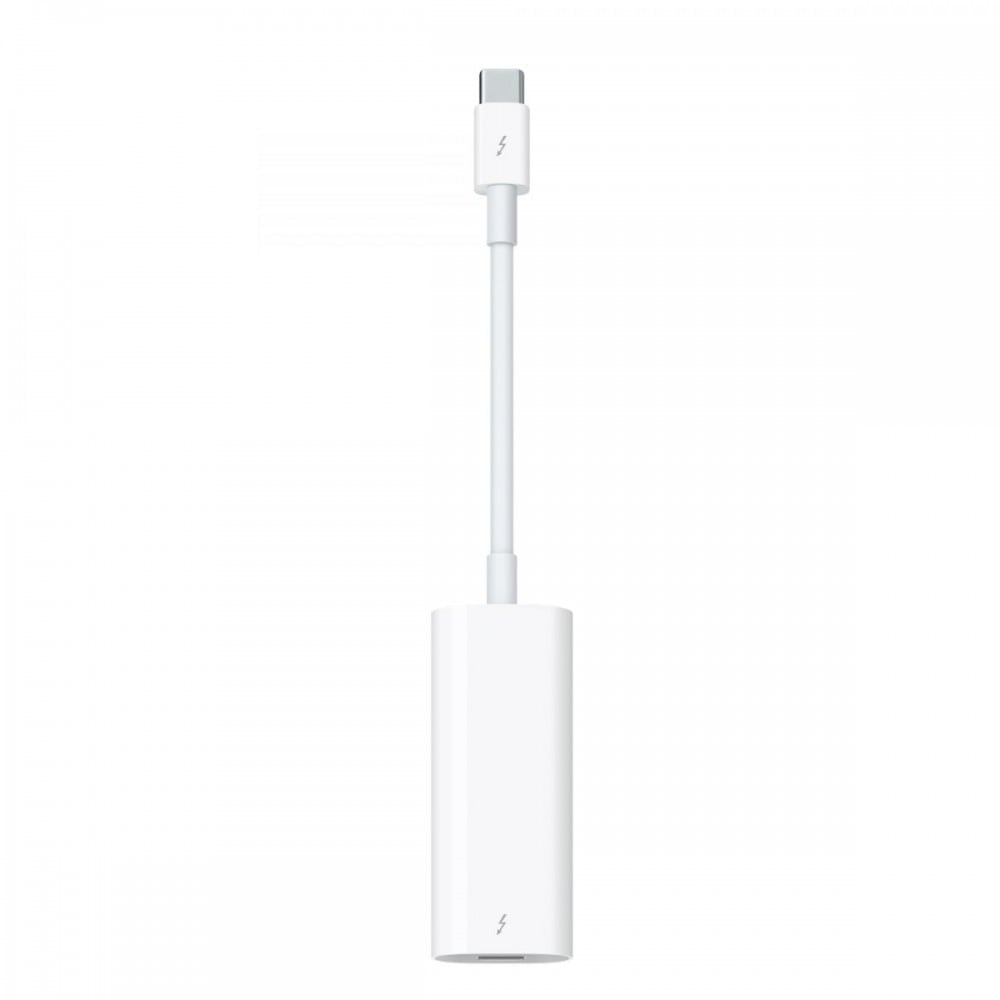 O Adaptador Thunderbolt 3 (USB‑C) para Thunderbolt 2 permite ligar dispositivos Thunderbolt e Thunderbolt 2, como discos rígidos externos e bases de ligação Thunderbolt, a qualquer uma das portas Thunderbolt 3 (USB‑C)/USB 4 do Mac, imagem 1