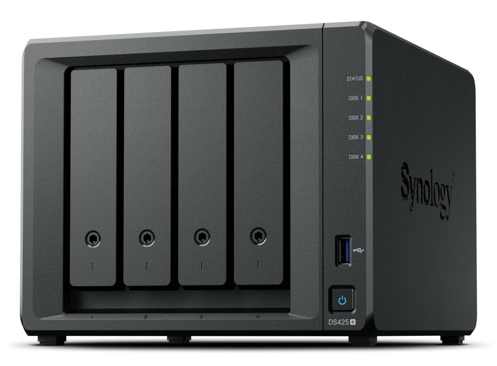 Synology Disk Station DS425+ - Servidor NAS - 4 baias - SATA 6Gb/s - HDD - RAID (expansão de disco rígido) JBOD, 0, 1, 5, 6, 10 - RAM 2 GB - Gigabit Ethernet / 2.5 Gigabit Ethernet - iSCSI assistência