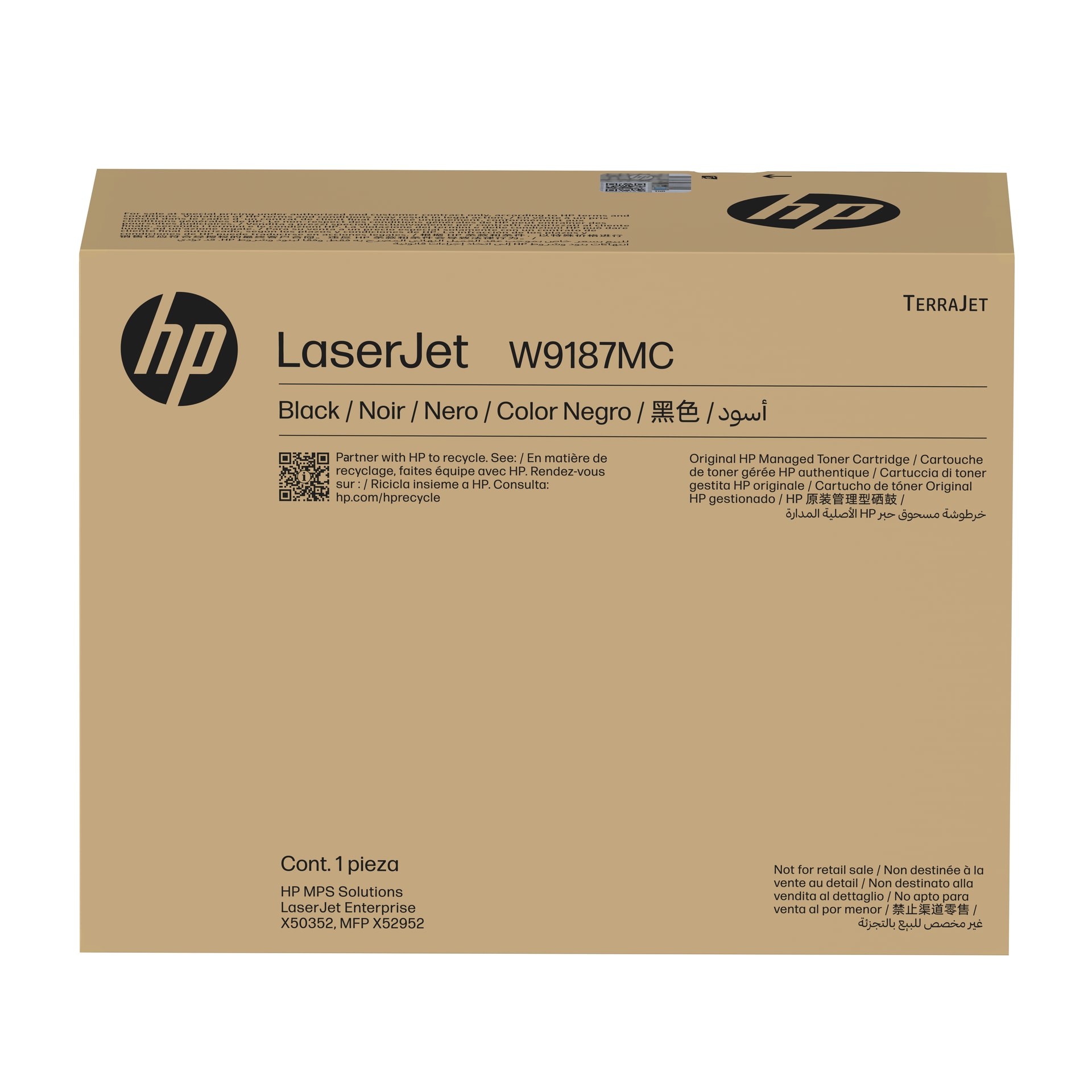 HP Toner LaserJet Preto Managed W9187MC, imagem 1