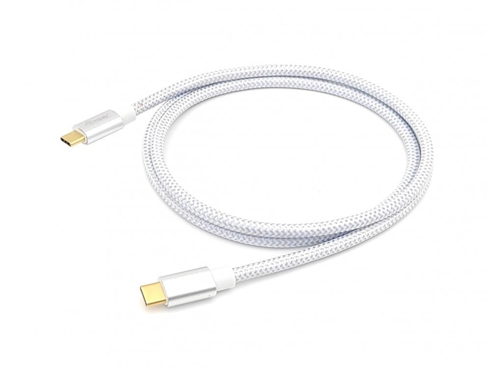 EQUIP CABO USB 3.2 GEN 2 C TO C CABLE M/M 10G TRANSFER 5A 100W 1.0MT WHITE, imagem 1