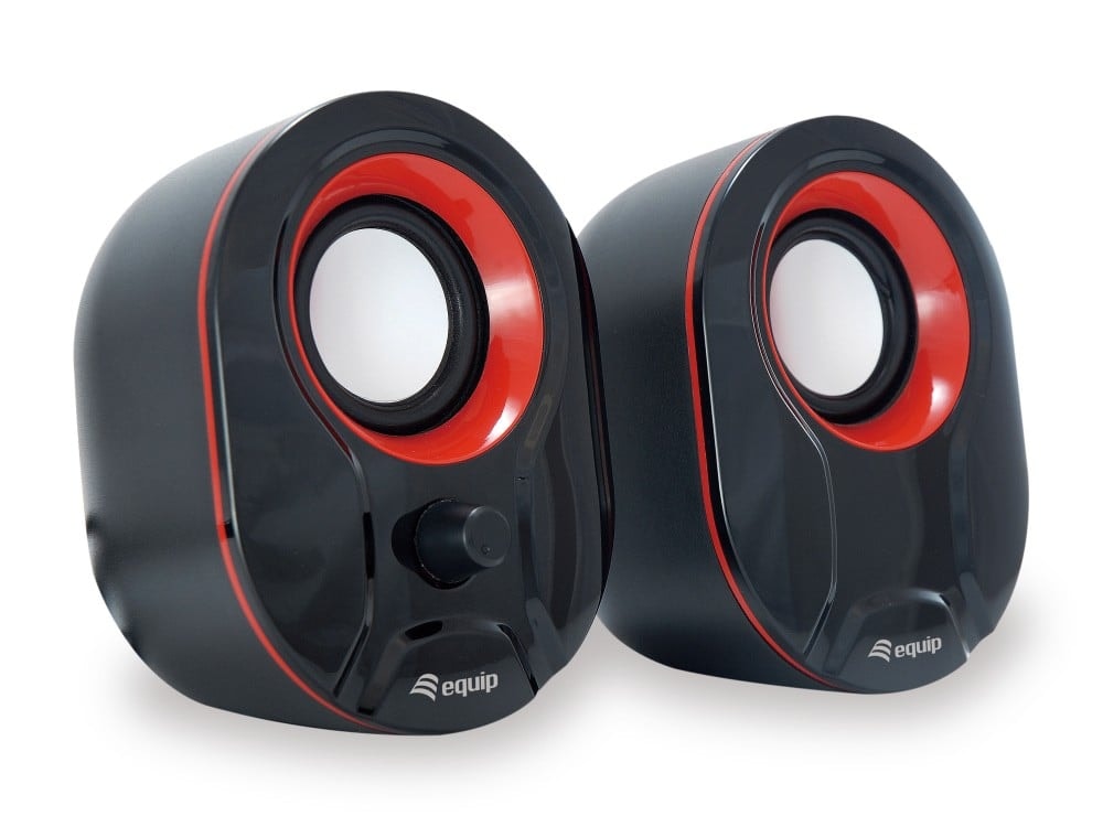 EQUIP LIFE MINI COLUNAS 6W USB CONTROLO SOM PRETO/VERMELHO, imagem 1