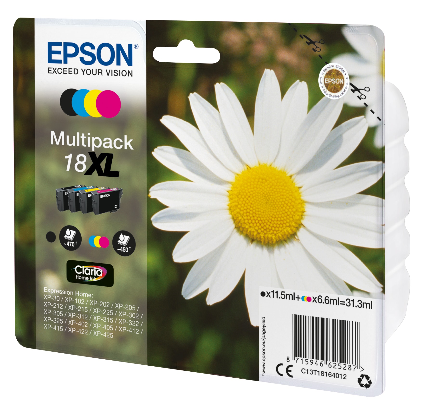 Epson Daisy 18XL Tinta multipack de 4 cores Claria Home Margarida, imagem 1