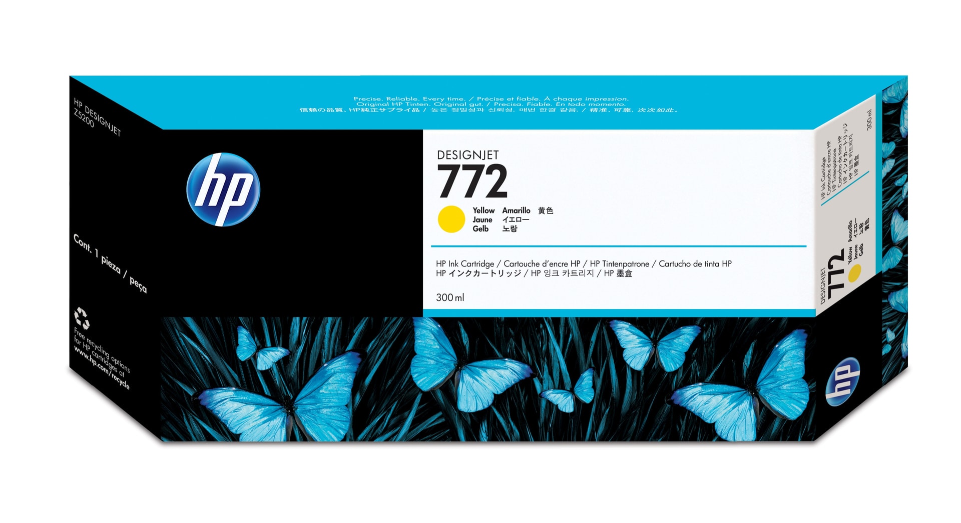 HP Tinteiro DesignJet 772 Amarelo de 300 ml, imagem 1