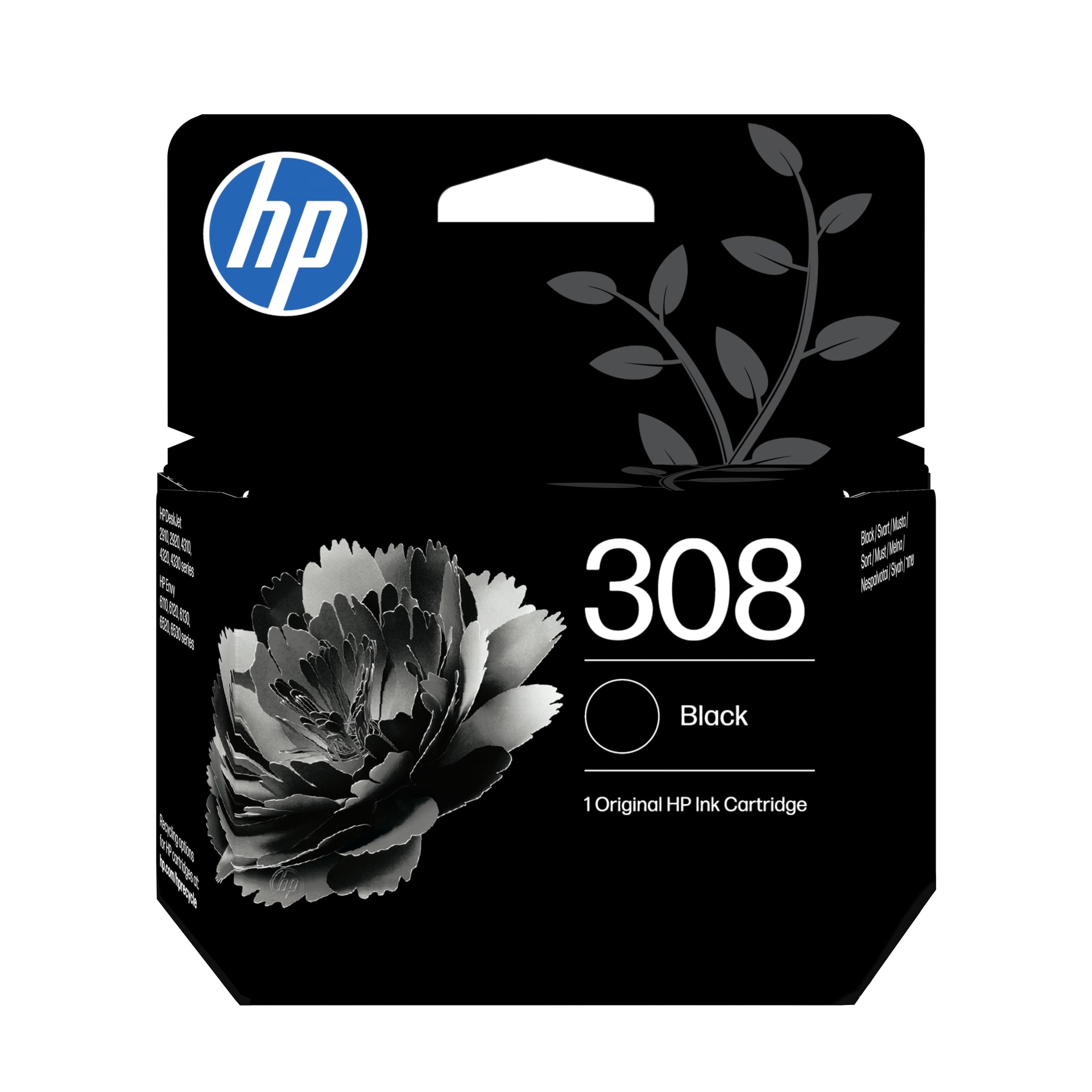 HP Tinteiro 308 Original Preto, imagem 1