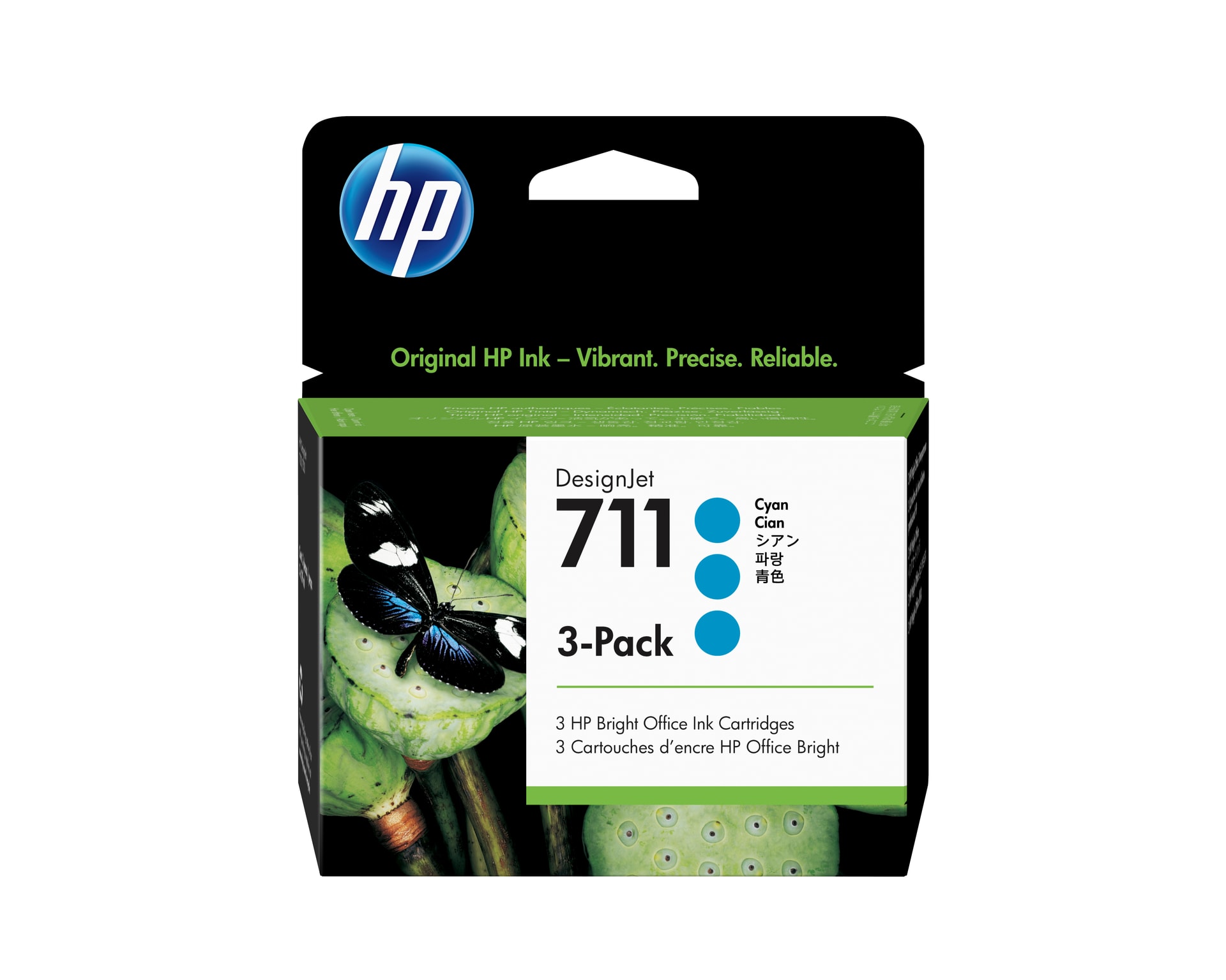 HP Conjunto Triplo de Tinteiros DesignJet 711 Ciano de 29 ml, imagem 1