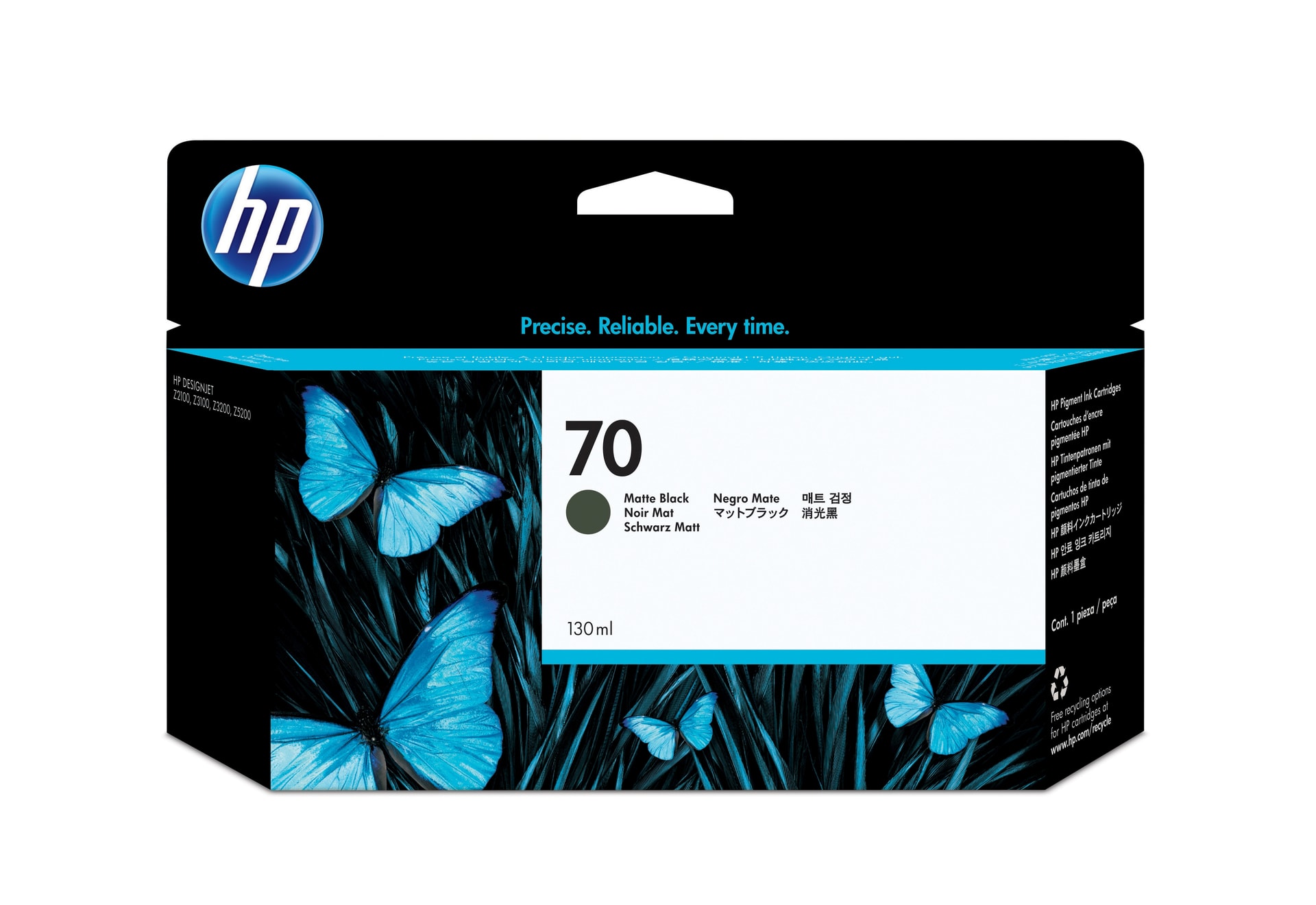 HP Tinteiro DesignJet 70 Preto Mate de 130 ml, imagem 1