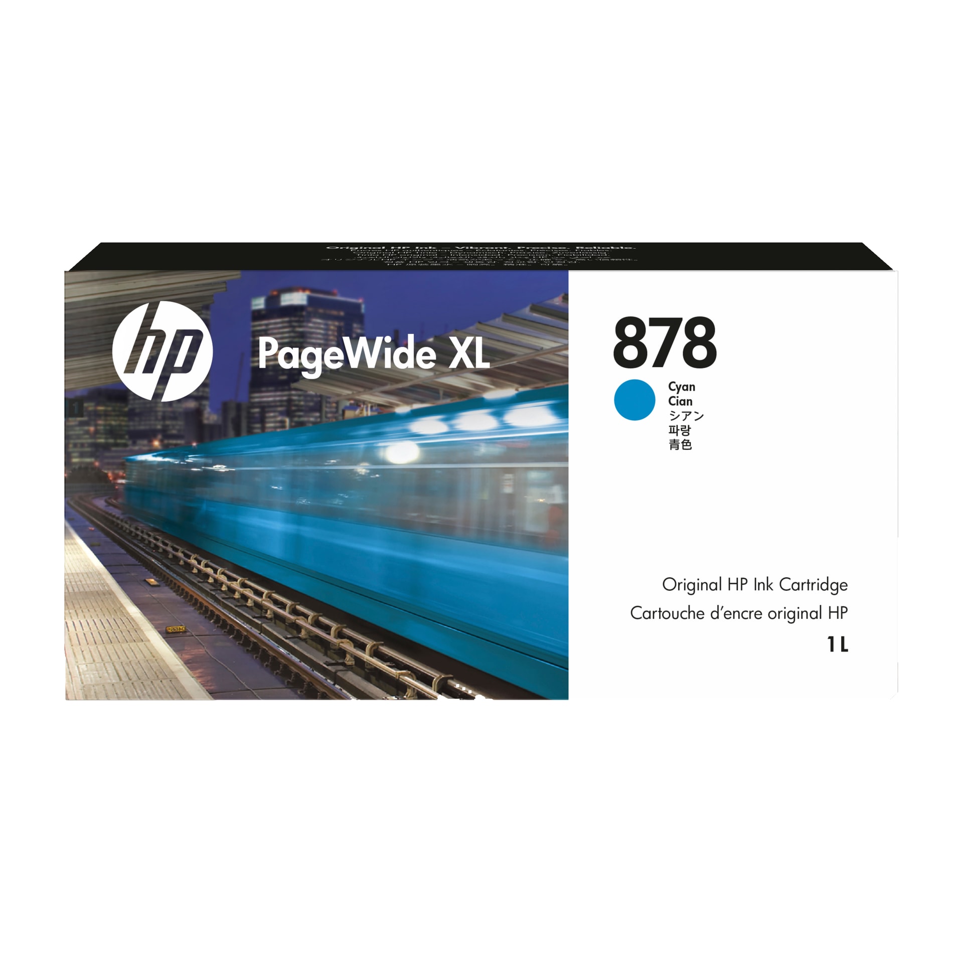 HP Tinteiro PageWide XL 878 Ciano (1 L), imagem 1
