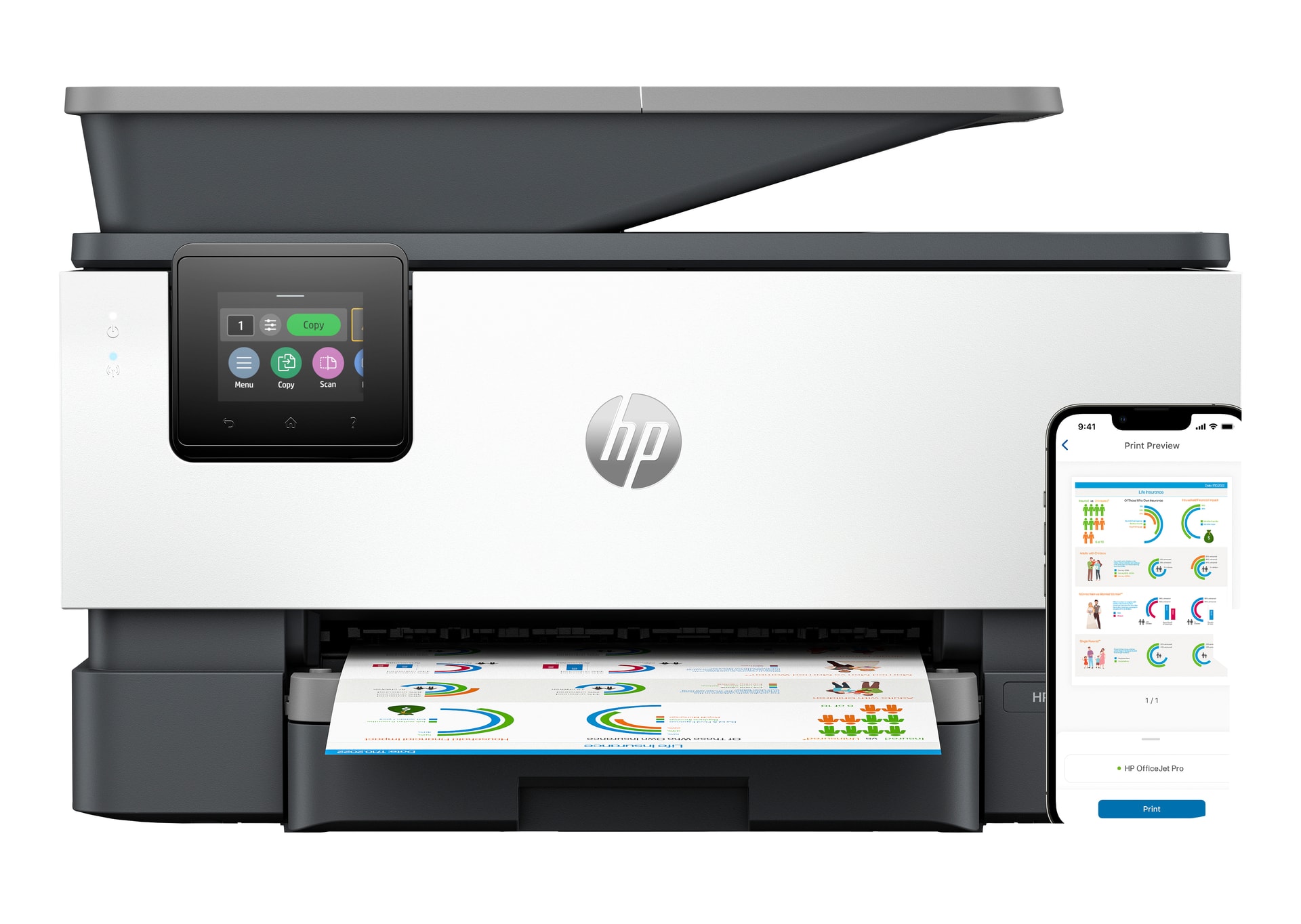HP OfficeJet Pro 9122e Sem fios All-in-One Cor Impressora, Instant Ink; Impressão frente e verso, imagem 1