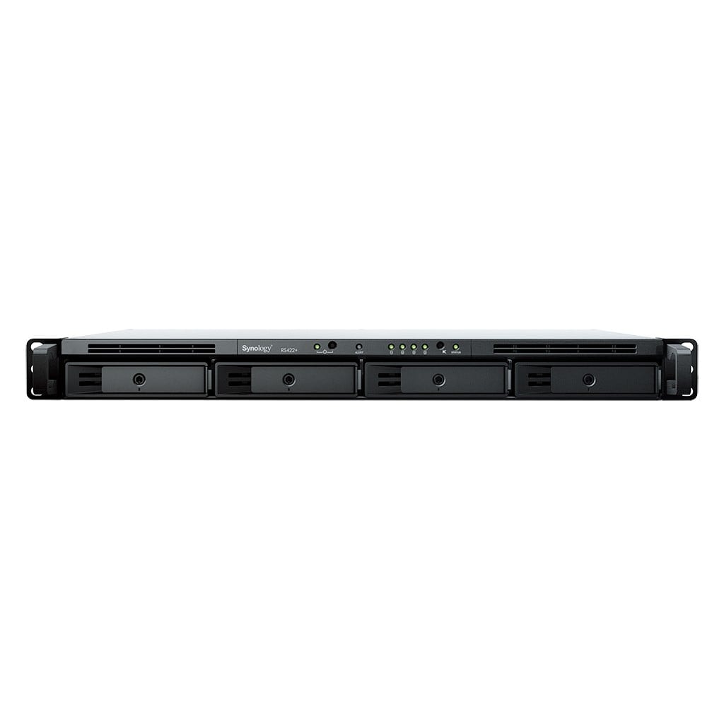 Synology RackStation RS422+ - Servidor NAS - 4 baias - montável em bastidor - SATA 6Gb/s - RAID (expansão de disco rígido) 0, 1, 5, 6, 10, JBOD - RAM 2 GB - Gigabit Ethernet - iSCSI assistência - 1U, imagem 1